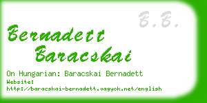 bernadett baracskai business card